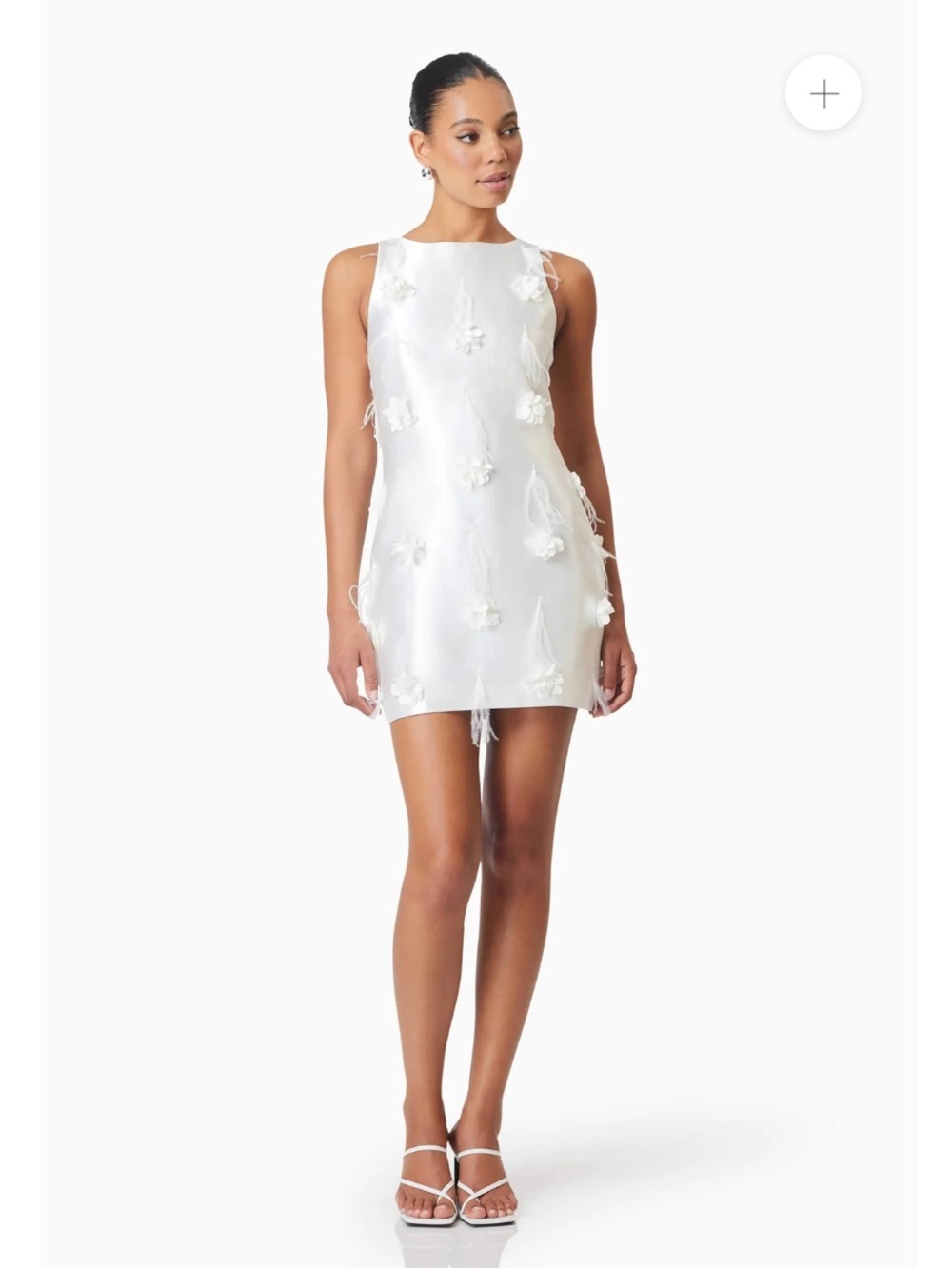 Elliatt Lunaria Satin Mini Dress in White